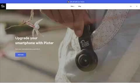 Pixter UKウェブサイト スマートフォンカメラ