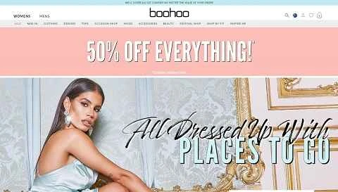 英国のファストファッション電子商取引衣料ブランド、Boohoo.com。