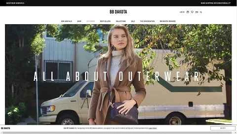アメリカのファッションブランド、BB Dakotaのウェブサイト BB Dakota 美国时尚品牌网站