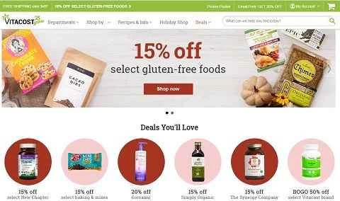 アメリカの食品と健康製品を専門とする大手オンラインストア、Vitacost。