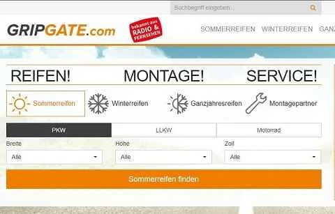 Gripgate Germanyの公式ウェブサイト DEタイヤ組立サービスプラットフォーム