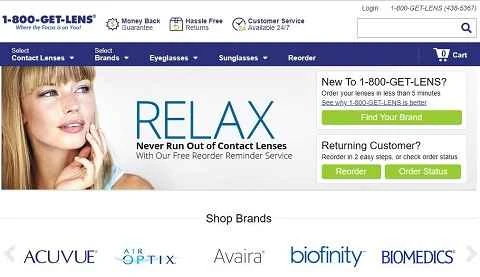 1-800-GET-LENS 公式ウェブサイト: 米国のオンライン割引コンタクトレンズストア