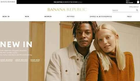 アメリカの衣料品ブランド、Banana Republic EU のウェブサイト、1 ページ目。 Banana Republic EU 美国香蕉共和国服装品牌网站 第1张