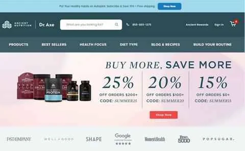 Dr. Axe公式サイト：アメリカの健康とウェルネスブランド