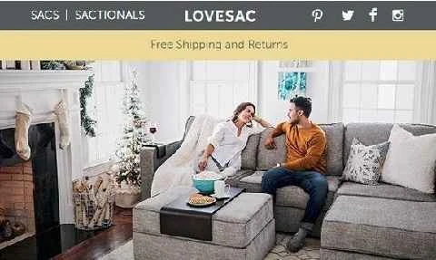 高品質なアメリカの家具ブランド「Lovesac」のウェブサイト