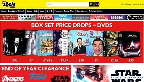 zoom.co.uk は、DVD や Blu-ray ディスクを購入できる英国の公式 Web サイトです。