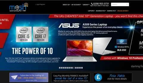 Mesh公式サイト：英国のITハードウェアショッピングサイト