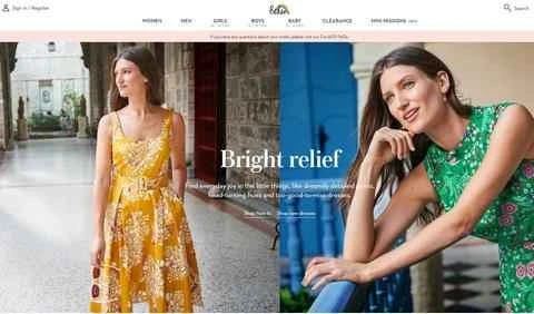 英国の衣料品ブランド、Bodenの米国ウェブサイト