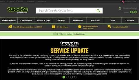 Tweeks Cycles公式サイト - イギリスのサイクリング用品オンラインショッピングサイト