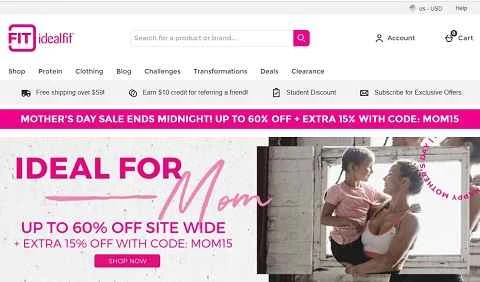 IdealFit USウェブサイト: 女性のための健康とフィットネスブランド