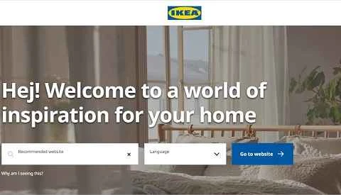 IKEA（スウェーデンの家具ウェブサイト）