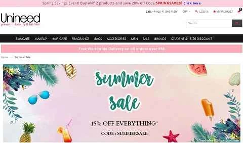 英国の高級ブランド割引サイト、Unineed公式サイト