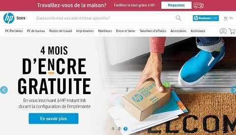 HPカナダのウェブサイト