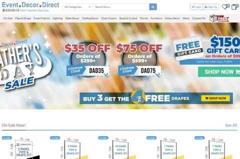 アメリカのウェディング装飾品の公式サイト、Event Decor Direct。