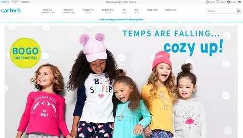 カーターズ・アメリカン・ベビー＆キッズ・クロージングのウェブサイト