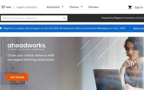 Magento Marketplaceの公式サイト、グローバルeコマース技術サポートサービスプロバイダー