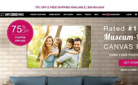 アメリカのホームインテリアショッピングサイト、Simple Canvas Prints の公式サイト。