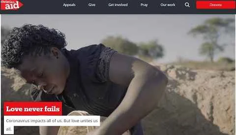 国際開発慈善団体クリスチャン・エイドの公式ウェブサイト