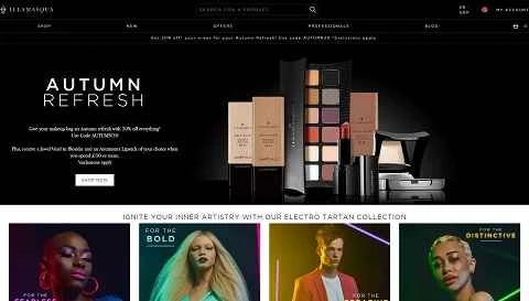 英国を代表するメイクアップブランドのウェブサイト、Illamasqua UK。(画像1) Illamasqua UK 英国大师级彩妆品牌网站 第1张