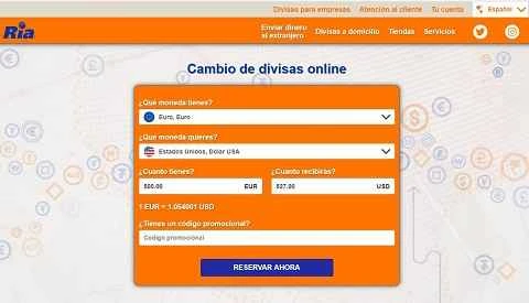 Ria Financial Spain 公式ウェブサイト ES 外国為替サービス会社