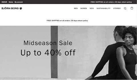 スウェーデンの有名なランジェリーブランド、ビョルン・ボルグ。