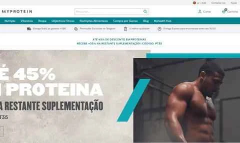 マイプロテイン ポルトガル公式サイト（オンラインショッピングサイト）