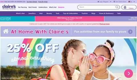 Claires UKの公式ウェブサイト、アメリカのジュエリーとアクセサリーのショッピングブランド