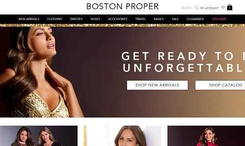 アメリカの有名な女性服ブランドのウェブサイト「ボストン・プロパー」