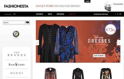 ヨーロッパの大手ブランドファッションアパレルオンラインショッピングサイト「Fashionesta」公式サイト。