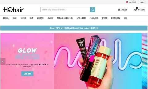 HQhair公式英国美容・スキンケアウェブサイト