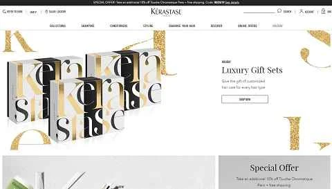 パリのシャンプー＆コンディショナー ブランドのアメリカ向けウェブサイト、Kerastase US。
