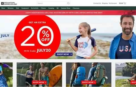 マウンテンウェアハウスUS公式ウェブサイト