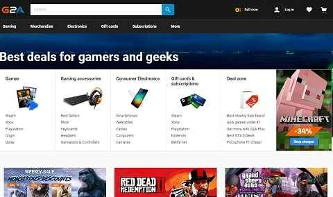 G2A公式サイト DEワールドデジタルゲームストア