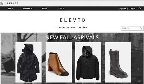 アメリカのファッションとトレンドブランドのウェブサイト、Elevtd。