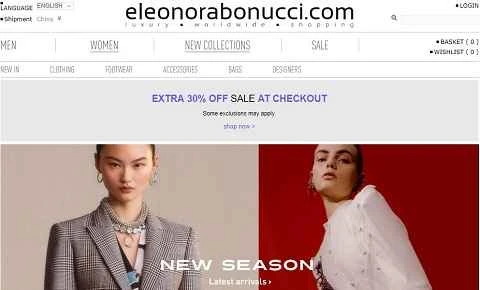 イタリアの高級品販売ウェブサイト「エレオノーラ・ボヌッチ」 Eleonora Bonucci 意大利奢侈品销售网站