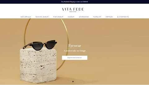 アメリカのファッションアクセサリーブランド、Vita Fedeのウェブサイト