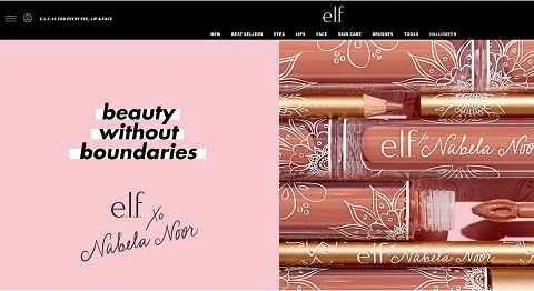 エルフコスメティックスUKのウェブサイト