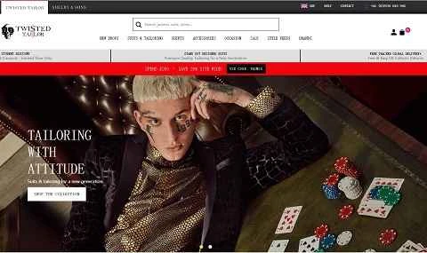 英国のカスタムメイド服ブランドのウェブサイト「Twisted Tailor」