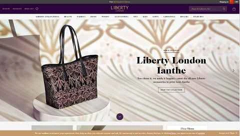 英国デパート「リバティ・ロンドン」のウェブサイト