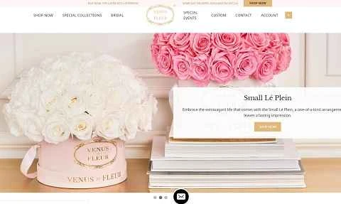 Venus ET Fleur は、米国を拠点とするカスタム プリザーブド フラワーのウェブサイトです。
