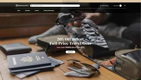 米国 BC を拠点とするアウトドア スポーツ用品のウェブサイト、Backcountry。