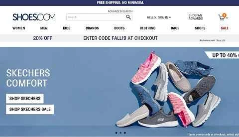 SHOES.COM は、アメリカの有名な靴とアパレルの小売ウェブサイトです。