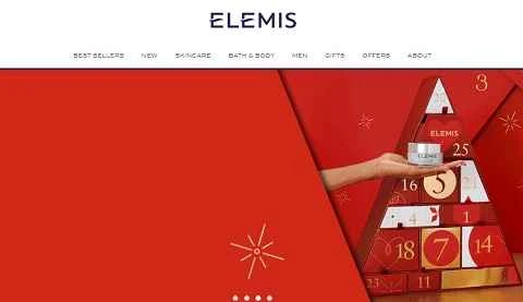 イギリスのスキンケアブランド、エレミスのウェブサイト