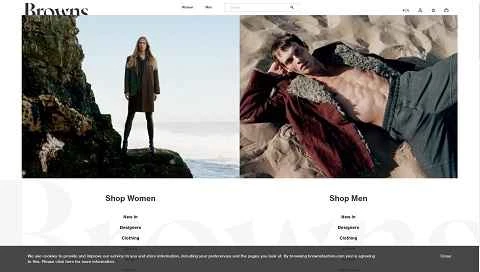 英国のファッション ブティック ウェブサイト、Browns Fashion。