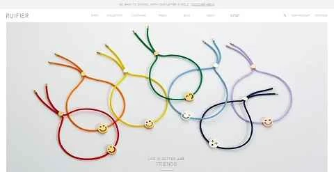 英国のファッションジュエリーデザインブランド、RUIFIERのウェブサイト