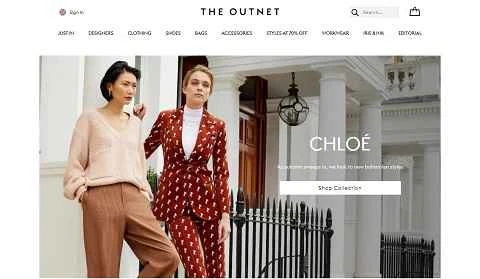 英国の女性向け衣料ブランドの英国ウェブサイト、The Outnet。