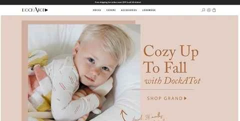 スウェーデンのポータブルベビー用品ブランドDockATotのウェブサイト