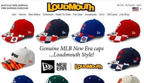 アメリカのLMゴルフカジュアルウェアブランド「ラウドマウスゴルフ」のウェブサイト