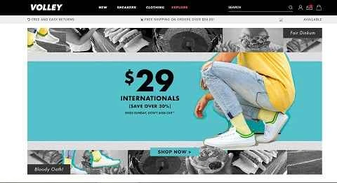 オーストラリアのスポーツシューズブランドのショッピングサイト「Volley Australia」
