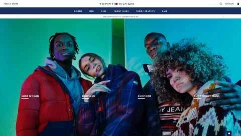 アメリカのファッションブランド、Tommy Hilfiger USのウェブサイト